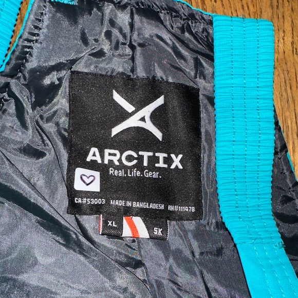 Arctix Teal Snow Bib Overalls - Picture 3 of 6